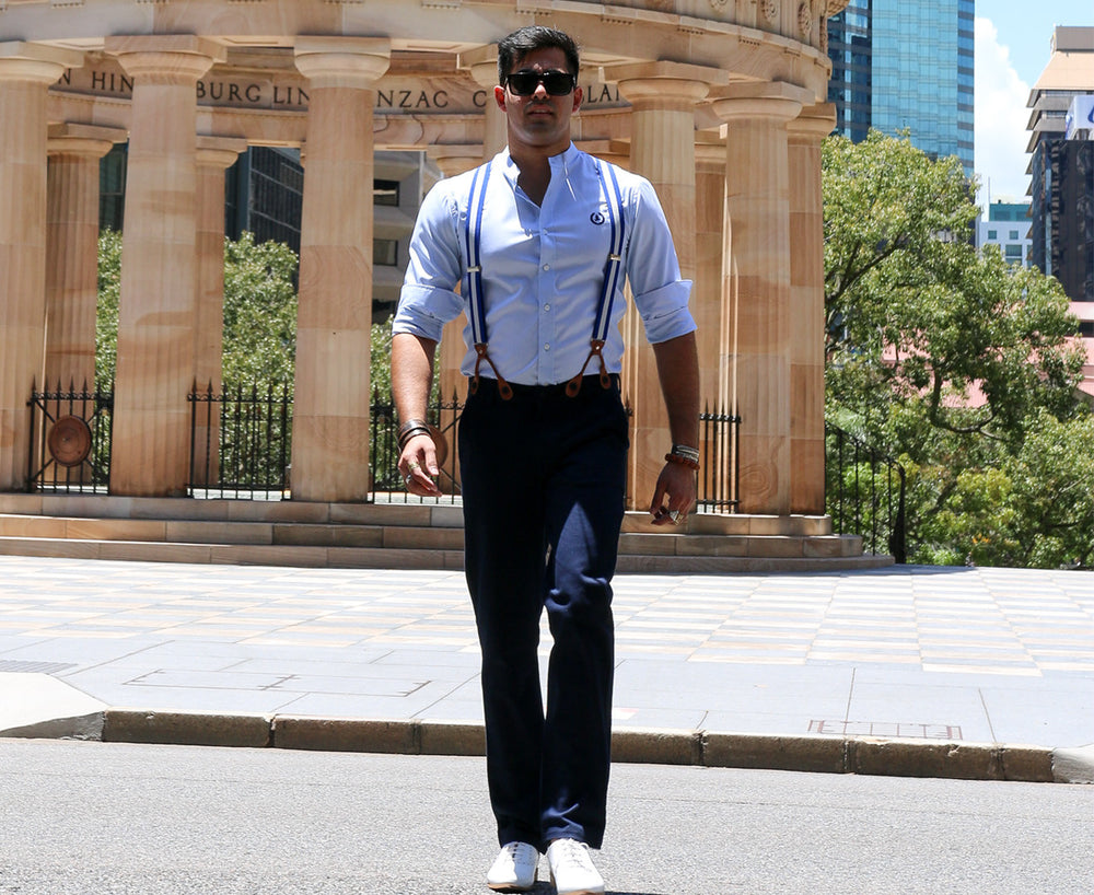 Suspenders & Pants | Dark Navy Blue