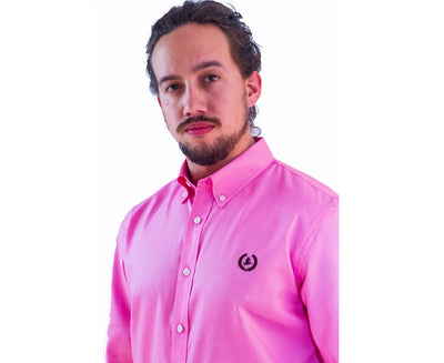 Oxford Button Down Business Shirt | Deep Pink