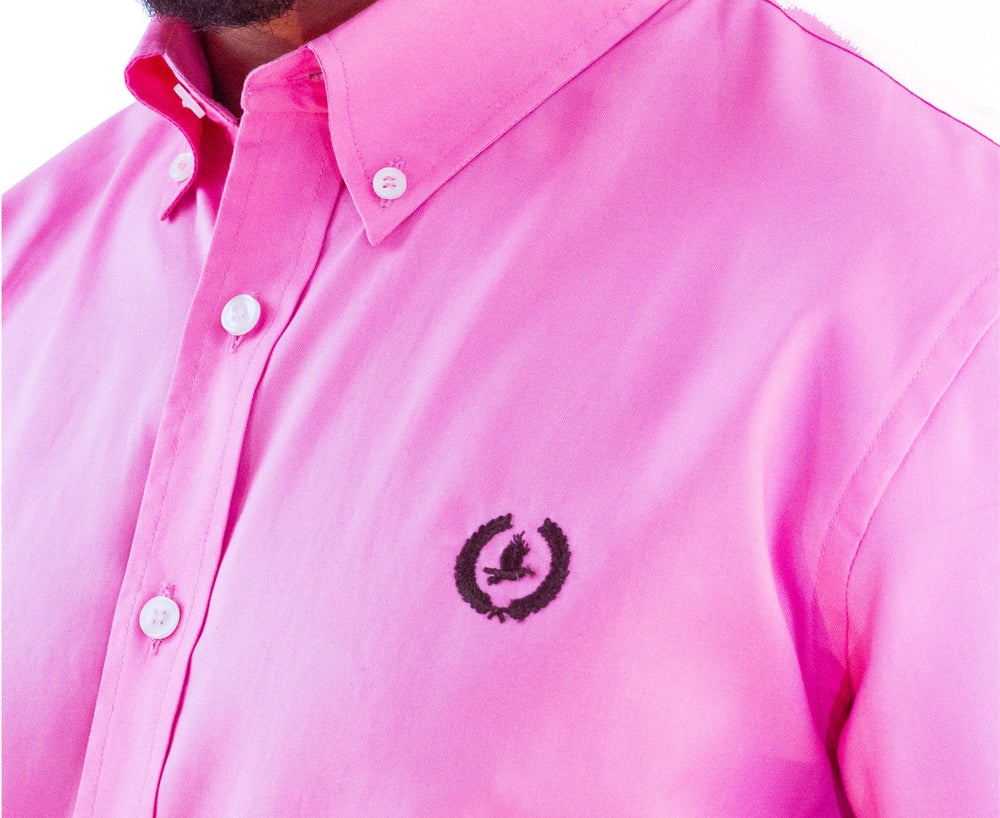 Oxford Button Down Business Shirt | Deep Pink