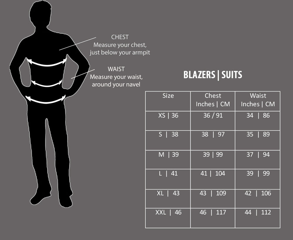 Blazer Size Chart