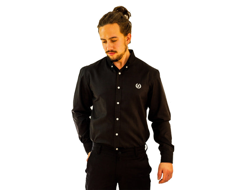 Oxford Button Down Business Shirt | Black