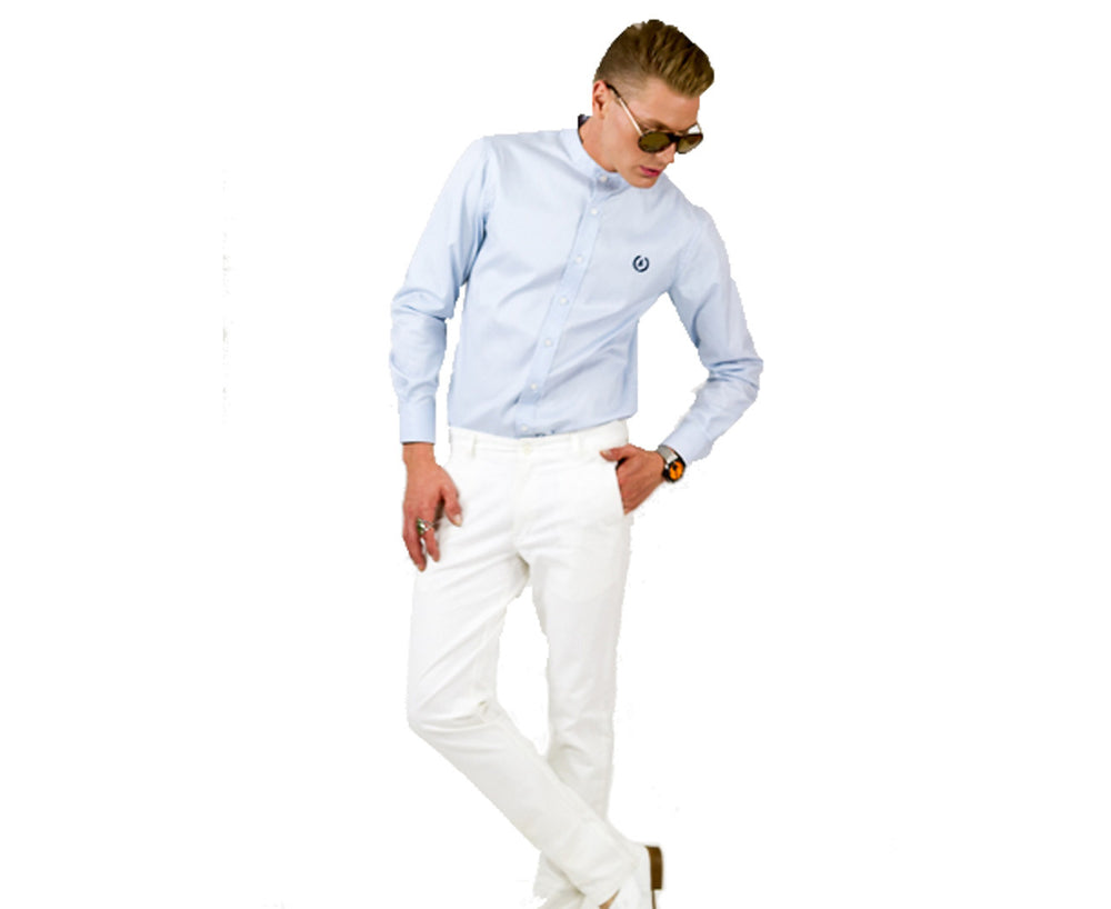 Collarless Business Shirt | Sky Blue